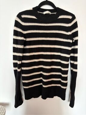 White + Warren Striped Cashmere Sweater - S